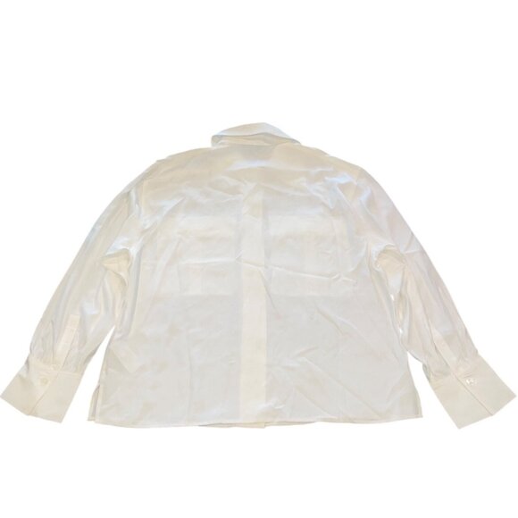 Madewell Women's Sz XL Silk Utility-Pocket Button-Up Shirt Off-White NU463 - Picture 7 of 12